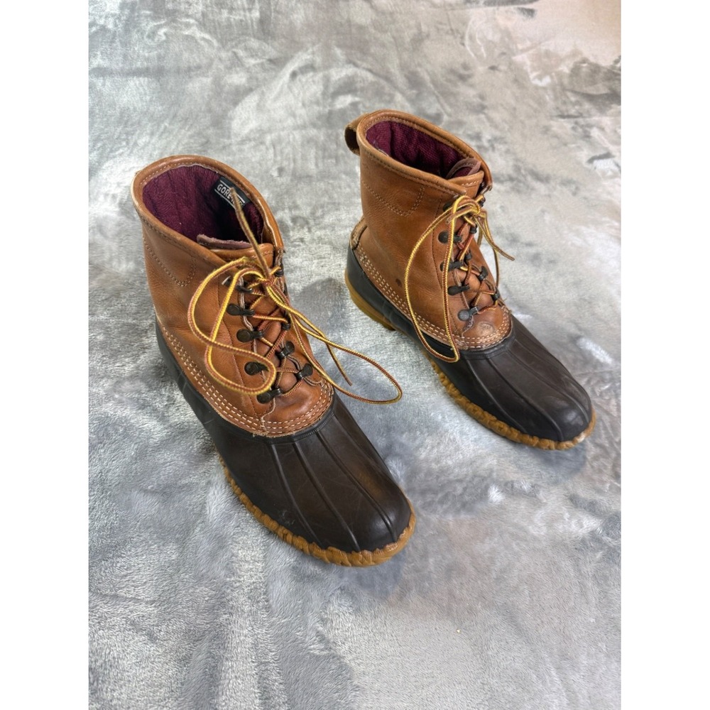 VTG L L Bean Maine Hunting Shoe Men Brown Duck Boots Thinsulate Goretex Sz 10